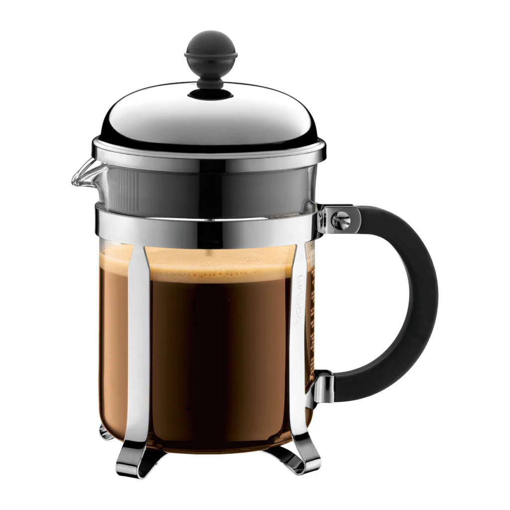 Bodum CHAMBORD French Press Coffee Maker, Chrome (EXCLUSIVE Bamboo Stirring Paddle Set) - Image 3